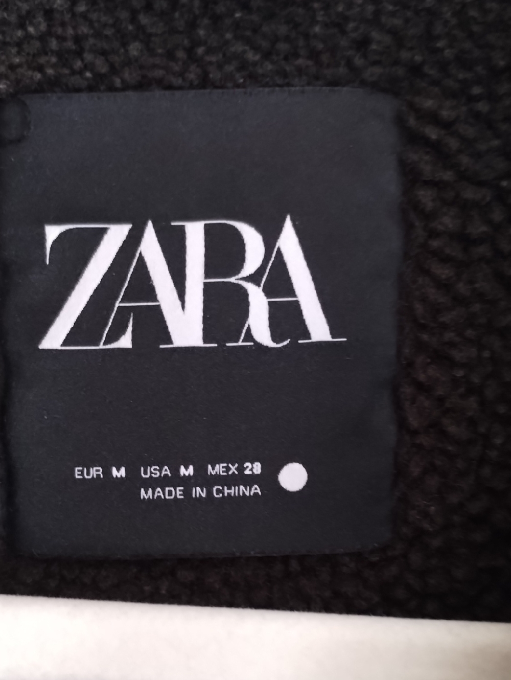 Zara Chocolate Brown Shearling Peacoat Medium - Picture 4 of 5
